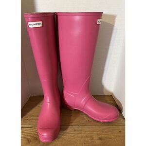 Hunter Original Tall Gloss Rain Boots | Women’s Size 8 | Bright Pink |